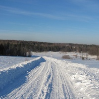 д.Ерденево, зима 2010 года, вид на Устье ЂЂЂ место впадения р.Лунки в р.Соть.