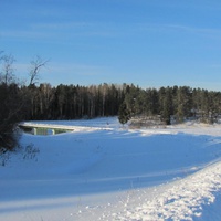 д.Ерденево, зима 2010 года, мост через р.Лунку.