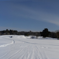 Зимняя панорама у домика лесника