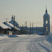 село Верходворье улица Мира зимой.