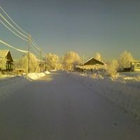 село Верходворье улица Советская зимой.
