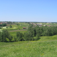 Вид деревни Васькино с горки Красная, 2006 г.