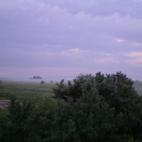 утренний туман над посёлком Алакюля