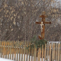 Поклонный крест на месте бывшей церкви