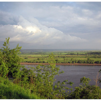 Вид с реки Томь после дождя