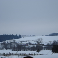 вид деревни зимой