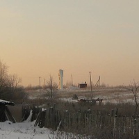 водонапорная башня в деревне зимой