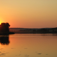 Захід сонця біля ставу. с.Бондурівка