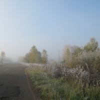 морозное утро, дорога из с. Каргино
