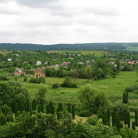 Вид с замка на  поселок Олеско
