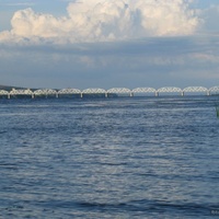 Александровский ж.д. мост в Октябрьске. Вид с острова.