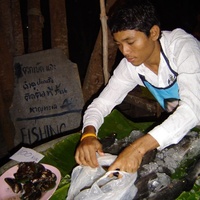 Провинция Сатун. Торговец свежей рыбой на острове Липе.
