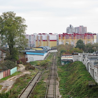 Вид с путепровода по ул. Крупской в сторону микрорайона "Мельников Луг"