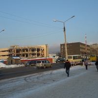 Железнодорожный переезд на ул. Сахалинской.