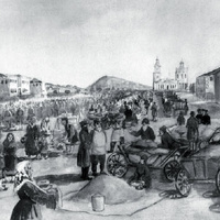 На рынке с. Промзина Рисунок 1912 года