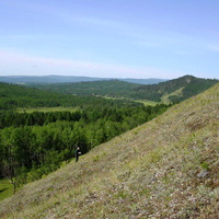 Остепненный склон и вид на долину Будюмкана