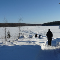 Озеро Гомсельга. Вид со стороны деревни. Февраль 2011.