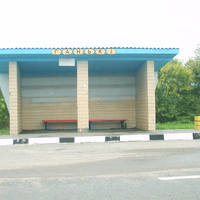 Автобусная остановка в деревне Ганьки