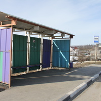 Шопино. Автобусная остановка на трассе.