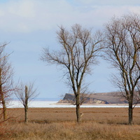 вид на Цимлянское море со стороны хутора Овчинников зимой