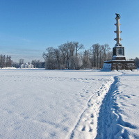 Екатерининский парк. Большой пруд зимой.