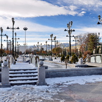 Зимний Ашхабад. Аллея Вдохновения./Winter Ashgabat. Walk of Inspiration.