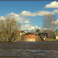 наводнение 2013г,Пакино(вид с озера)