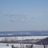 Вид из Солдыбаево на Волгу в марте