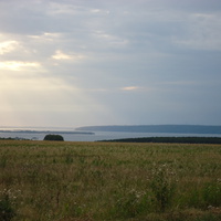 Вид из деревни на Волгу