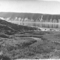 Летний пейзаж с видом на реку Лена в районе с. Кюсюр, 1956 г.