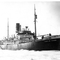 Ледокольный пароход "Георгий Седов" на отстое в Тикси, 1959 г.