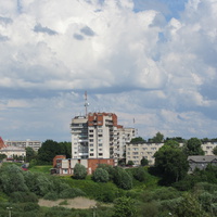 Вид на Ивангород со смотровой площадки ивангородской крепости.
