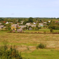 Вид на деревню Моложва с колокольни церкви
