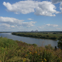 Река Ока, вид Щуровский цементный завод с улицы Радонежской