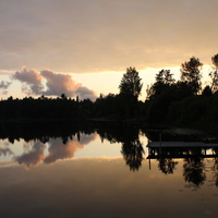 закат на озере в Мануйлово