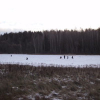зимняя рыбалка на озере
