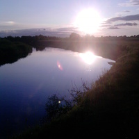 Захід Сонця на річці Горинь