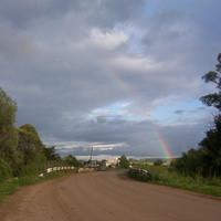 мост на р. Седмурча и радуга (д. Новая Бия)