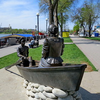 Ростов-набережная. Скуцльптурная композиция "Григорий и Аксинья"