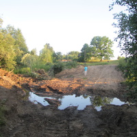 речка Бобровка после прокладки дороги в июле 2014 года