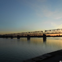 ЖД мост через реку Обь в Новосибирске
