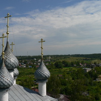 Вид на Судиславль с колокольни  Преображенского храма