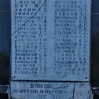 Мемориальная плита с имена известных воинов, погибших за хутор в ВОВ