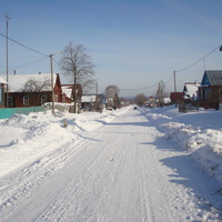 Зимняя красивая сельская улица