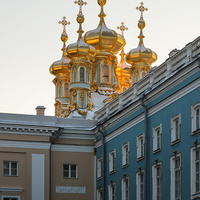 Вид на Церковный флигель Екатерининского дворца