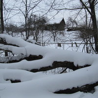 Зимннее одеяло.За детским садом.