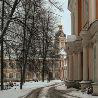 Вид на Федоровскую церковь Александро-Невской Лавры
