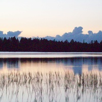 вечерняя зорька у поселка Олений на озере Педармилампи