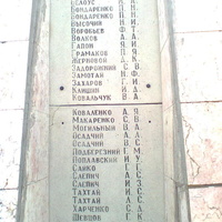 Фамилия  на обелиске односельчан,погибших в войне 1941-1945г.г.