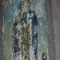 Содранные граблями фрески в Белкинской церкви.